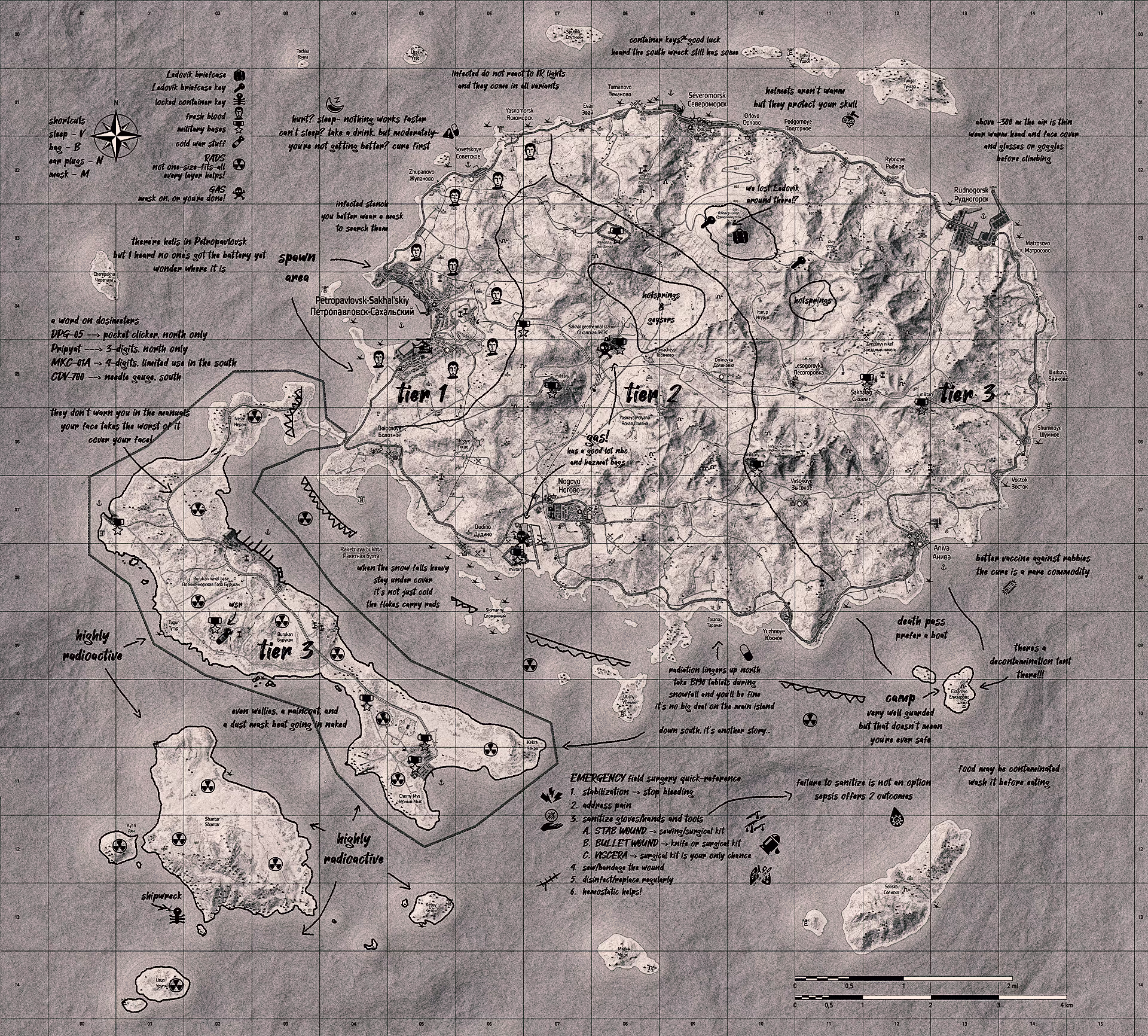 Sakhal island central economy map